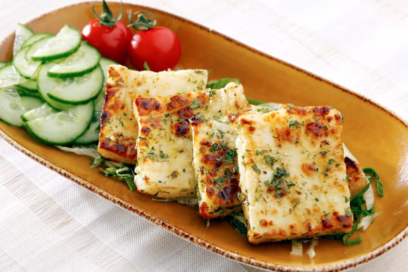 Grilled Haloumi with Arugula Salad